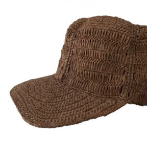 handmade raffia cap, crocheted raffia hat