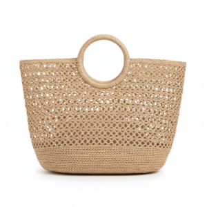 macrame raffia totebag